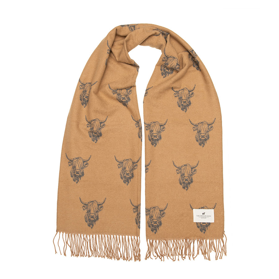 Heilan Coo Multi Super Soft Scarf Camel Polyester